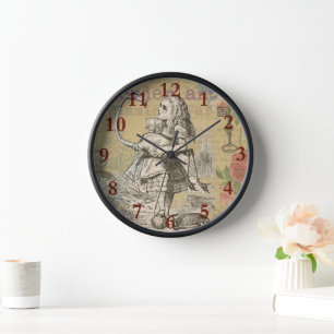 Alice Adventures Wonderland Flamingo Classic Clock