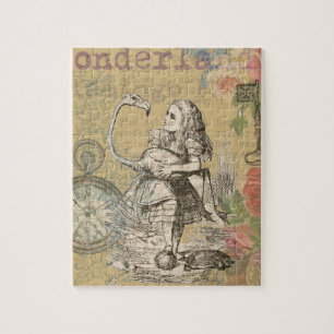 Alice Adventures Wonderland Flamingo Classic Jigsaw Puzzle