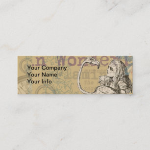 Alice Adventures Wonderland Flamingo Classic Mini Business Card