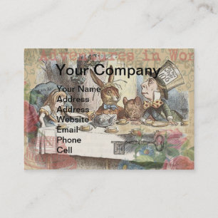 Alice Adventures Wonderland Mad Tea Party Art Business Card
