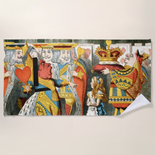 Alice Adventures Wonderland Queen of Hearts Beach Towel