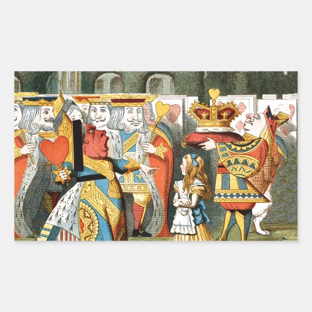 Alice Adventures Wonderland Queen of Hearts Rectangular Sticker (Front)