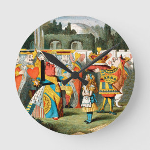 Alice Adventures Wonderland Queen of Hearts Round Clock