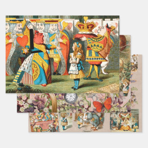 Alice Adventures Wonderland Queen of Hearts Wrapping Paper Sheet
