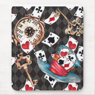 Alice an Wonderland Mousepad with Clock, Key Cards