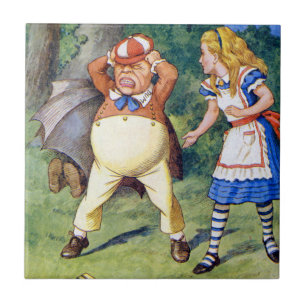 Alice and an angry Tweedledum in Wonderland Tile