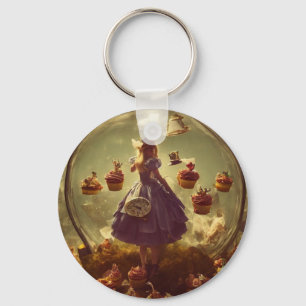 Alice and Cupcakes Fantasy Key Ring