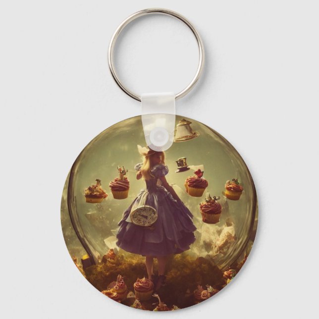 Alice and Cupcakes Fantasy Key Ring (Front)