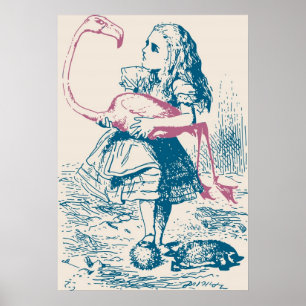 Alice And Flamingo Croquet Mallet Poster