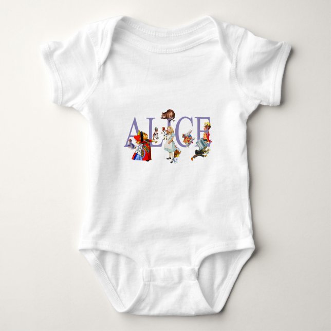 ALICE AND FRIENDS IN WONDERLAND BABY BODYSUIT (Front)