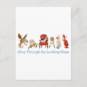 Alice and Friends Through The Looking Glass Postcard