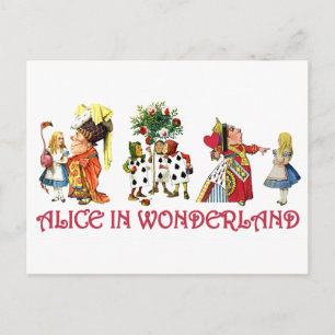 ALICE AND HER FRIENDS FROM WONDERLAND POSTCARD