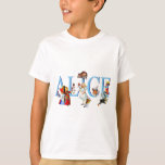 ALICE AND HER FRIENDS IN WONDERLAND T-Shirt<br><div class="desc">Alice and the White Rabbit,   the Queen of Hearts,  the Mad Hatter,  the Cheshire Cat,  the Caterpillar and more friends from Wonderland. Great fun!</div>