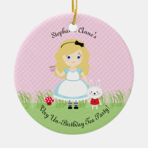 Alice and Her Tea Party Ceramic Tree Decoration