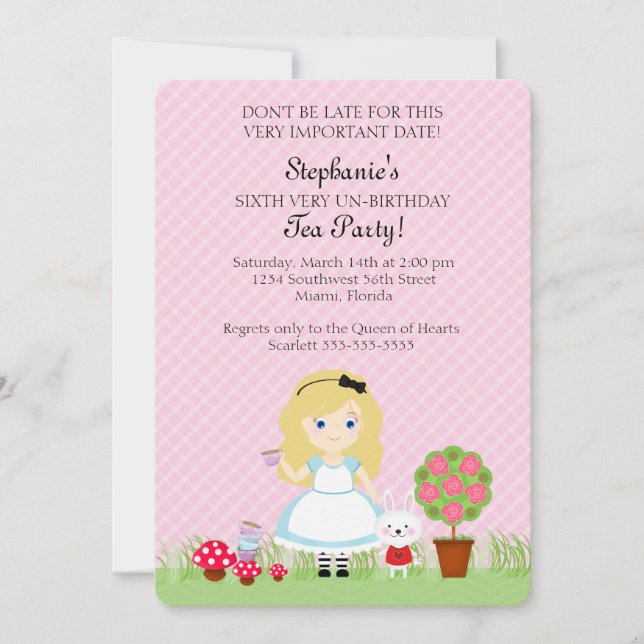 Alice and Her Tea Party Invitation (Front)