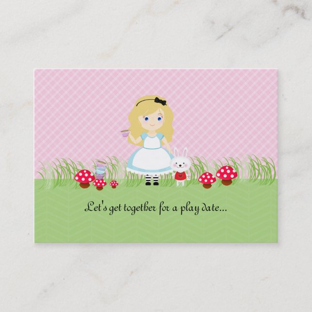 Alice and Her Tea Party Play Date Card (Front)
