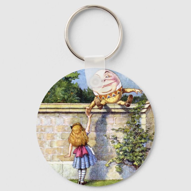 Alice and Humpty Dumpty in Wonderland Key Ring (Front)