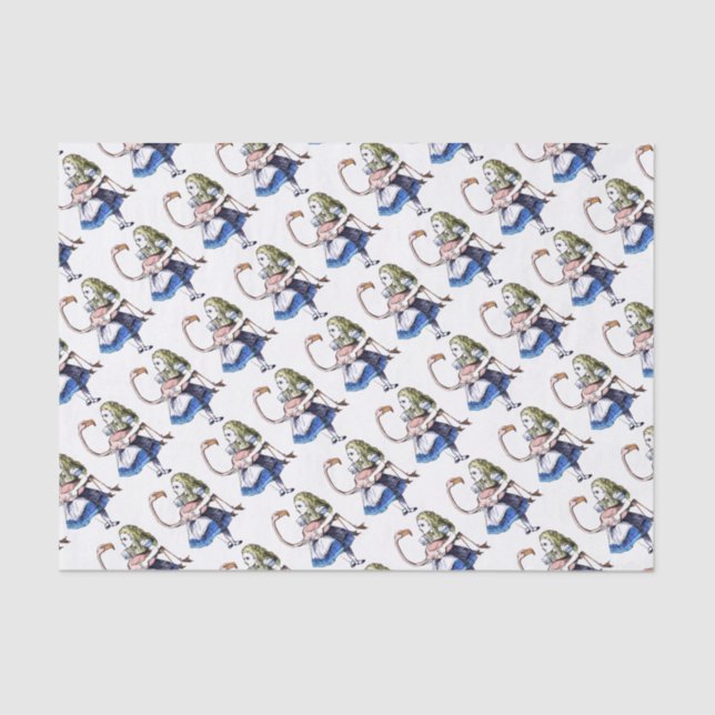 Alice and Pink Flamingo Tissue Paper (Front)