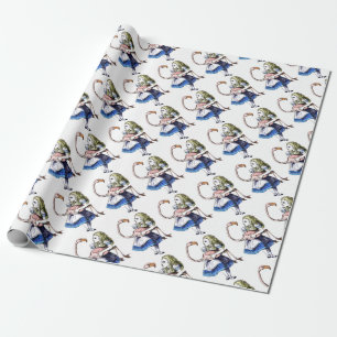 Alice and Pink Flamingo Wrapping Paper