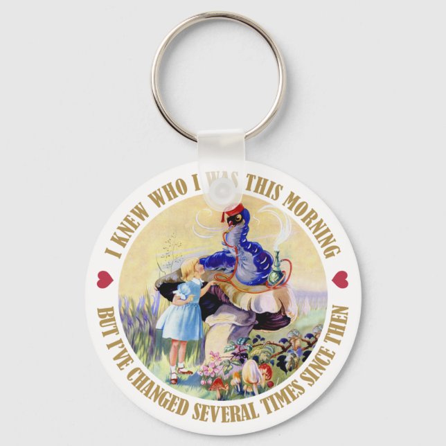 Alice and the Caterpillar in Wonderland Key Ring (Front)