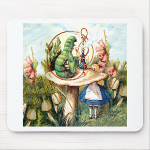Alice and the Caterpillar in Wonderland Mouse Pad