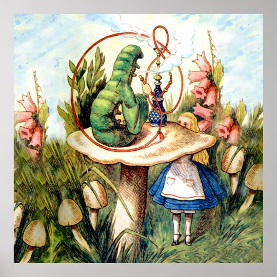 Alice and the Caterpillar in Wonderland Poster | Zazzle.com.au