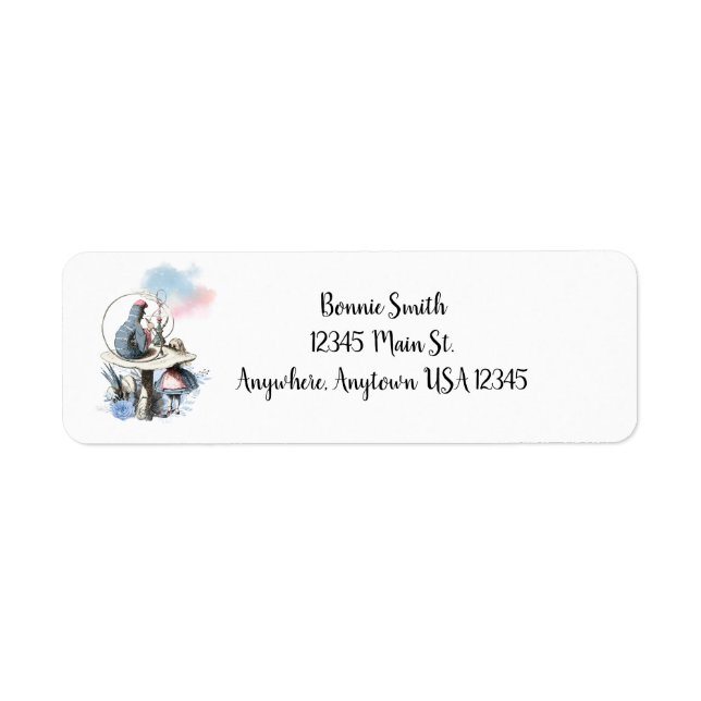 Alice and the Caterpillar Return Address Label (Front)