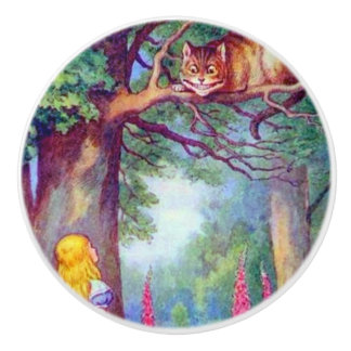 Alice and the Cheshire Cat Ceramic Knob