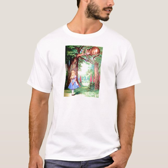 Alice and The Cheshire Cat in Wonderland T-Shirt (Front)