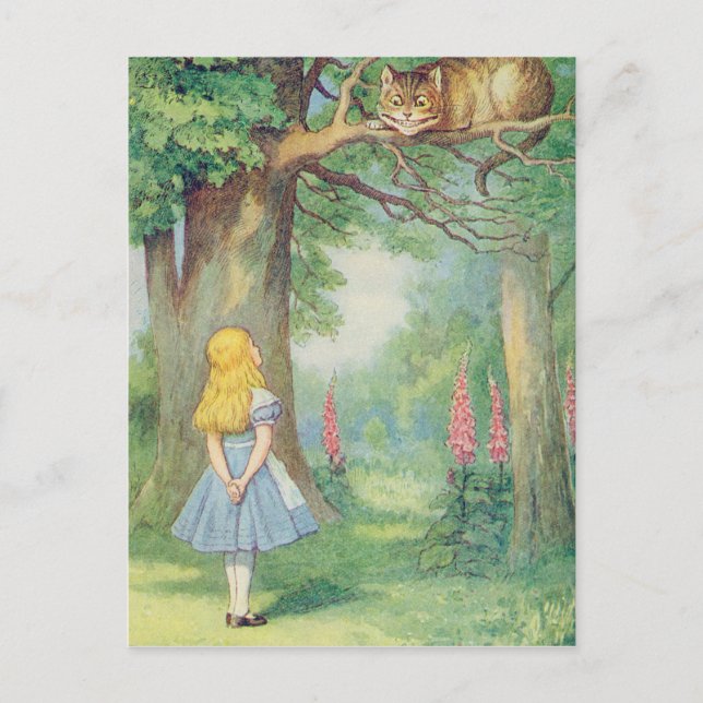 Alice and the Cheshire Cat Postcard (Front)
