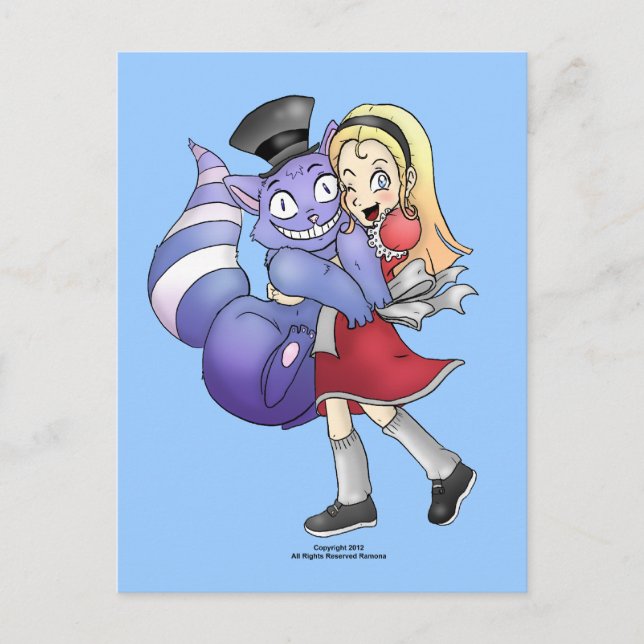 Alice and the Cheshire Cat Postcards (Front)