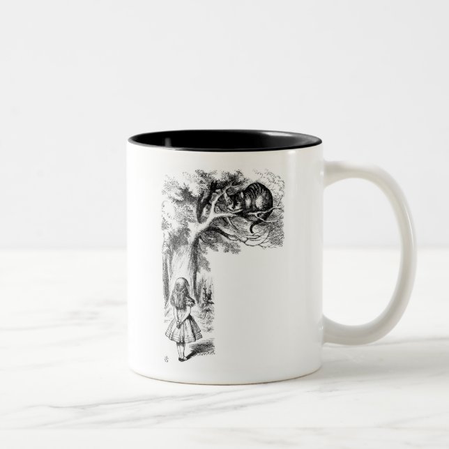 Alice and the Cheshire Cat Two-Tone Coffee Mug (Right)