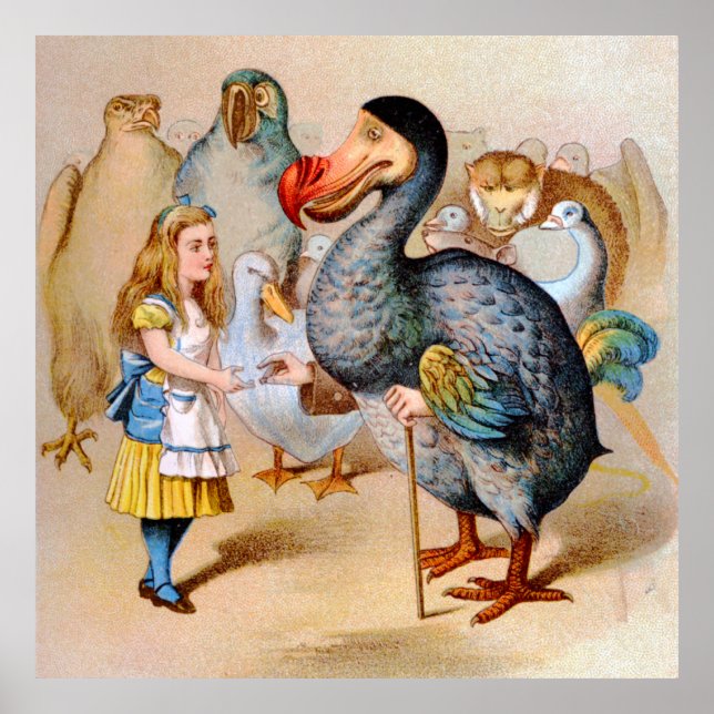 Alice and the Dodo Bird in Wonderland Poster (Front)
