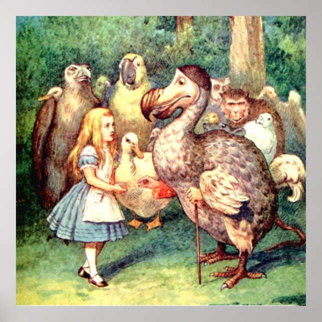 Alice and the Dodo Bird in Wonderland Poster (Front)