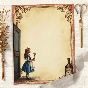 Alice and the Door Drink Me Scrapbook Paper