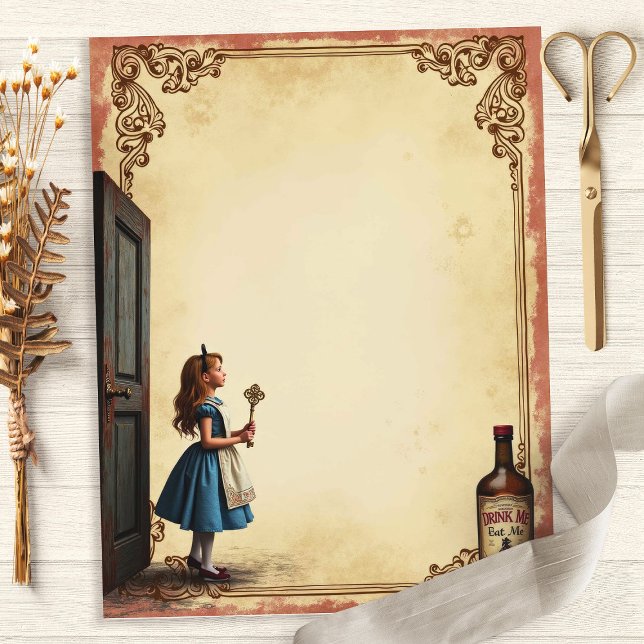 Alice and the Door Drink Me Scrapbook Paper (Creator Uploaded)