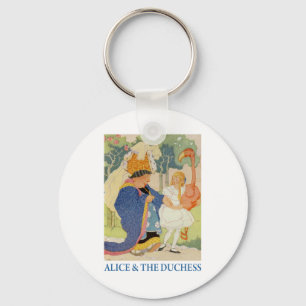 Alice and the Duchess play Flamingo Croquet Key Ring
