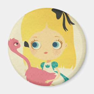 Alice and the Flamingo magnet