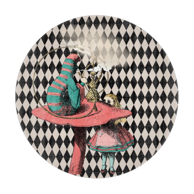 Alice and the Hookah Smoking Caterpillar Cutting Board (Front)