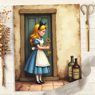 Alice and the Key Small Door Scrapbook Paper