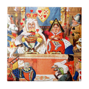 Alice and The Knave of Hearts Trial in Wonderland Tile
