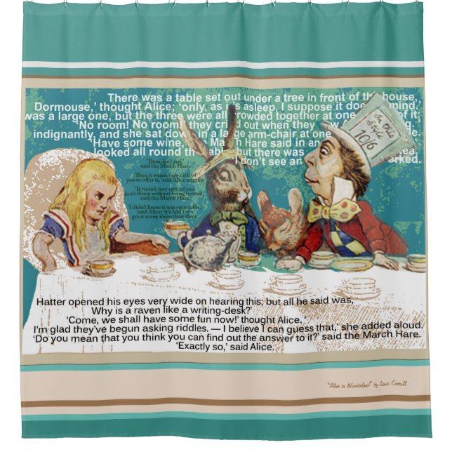 Alice and the Mad Hatter's tea party Shower Curtain (Front)