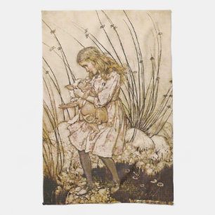 Alice and the Pig Baby 1 Tea Towel