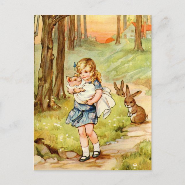 Alice and the Pig Baby in Wonderland Postcard (Front)