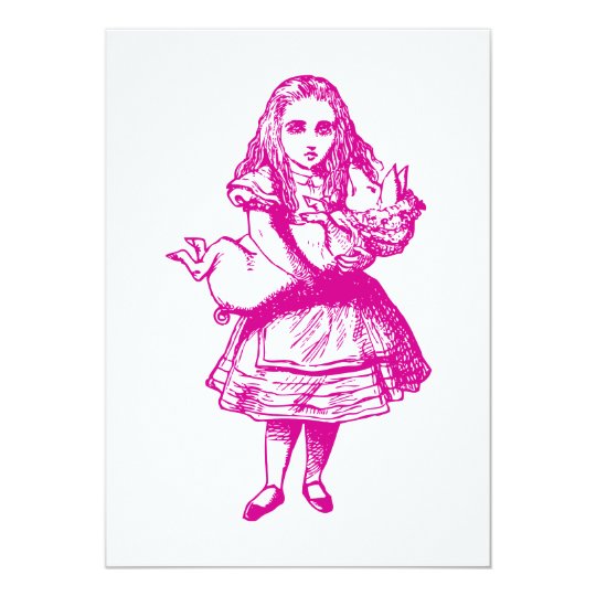 Alice and the Pig Baby Pink Card