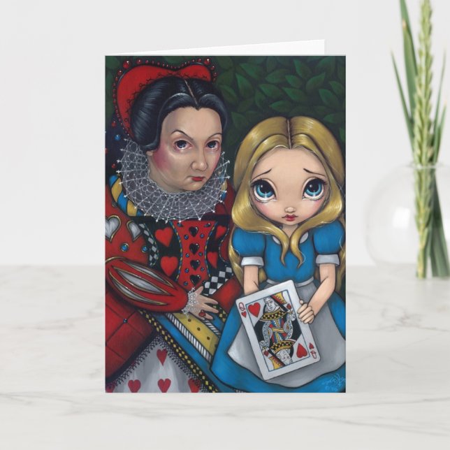 "Alice and the Queen of Hearts" Greeting Card (Front)
