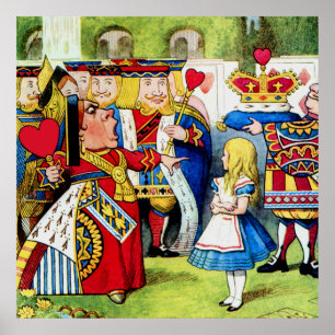Alice and the Queen of Hearts in Wonderland Poster