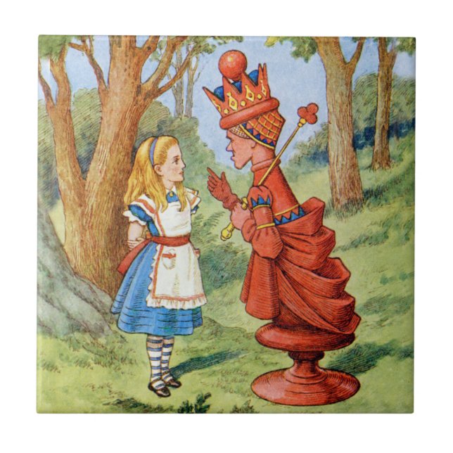 Alice and the Red Queen in Wonderland Ceramic Tile (Front)