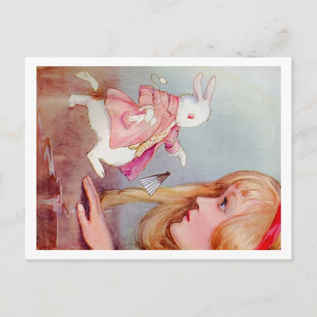 ALICE AND THE WHITE RABBIT POSTCARD (Front)