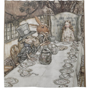 Alice at the Mad Hatter's Tea Party   Shower Curtain